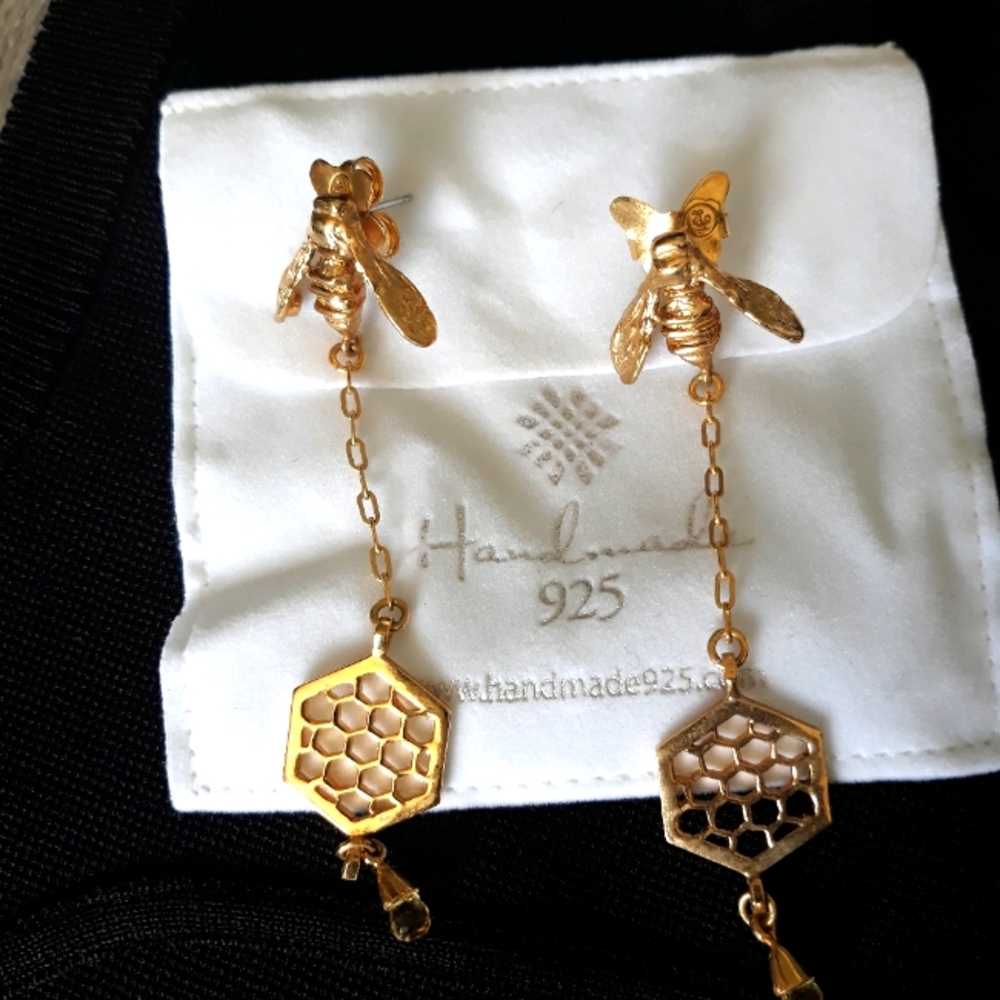 Silver 24k gold plated earrings